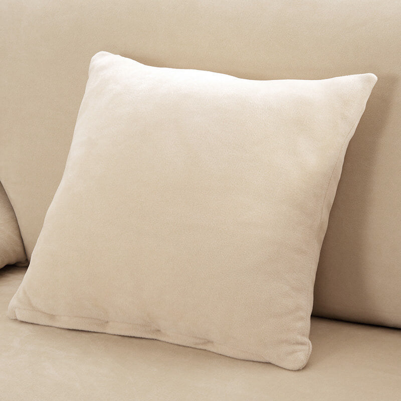 Housse de Coussin Velours Blanc Écru