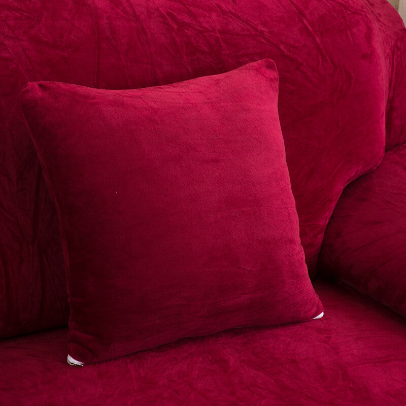 Housse de Coussin Velours Bordeaux