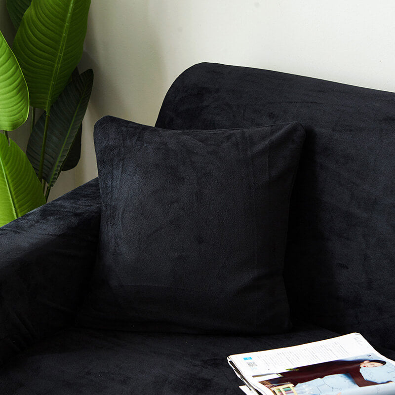 Housse de Coussin Velours Noir