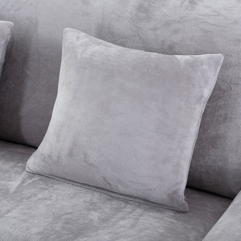 Housse de Coussin Velours Gris