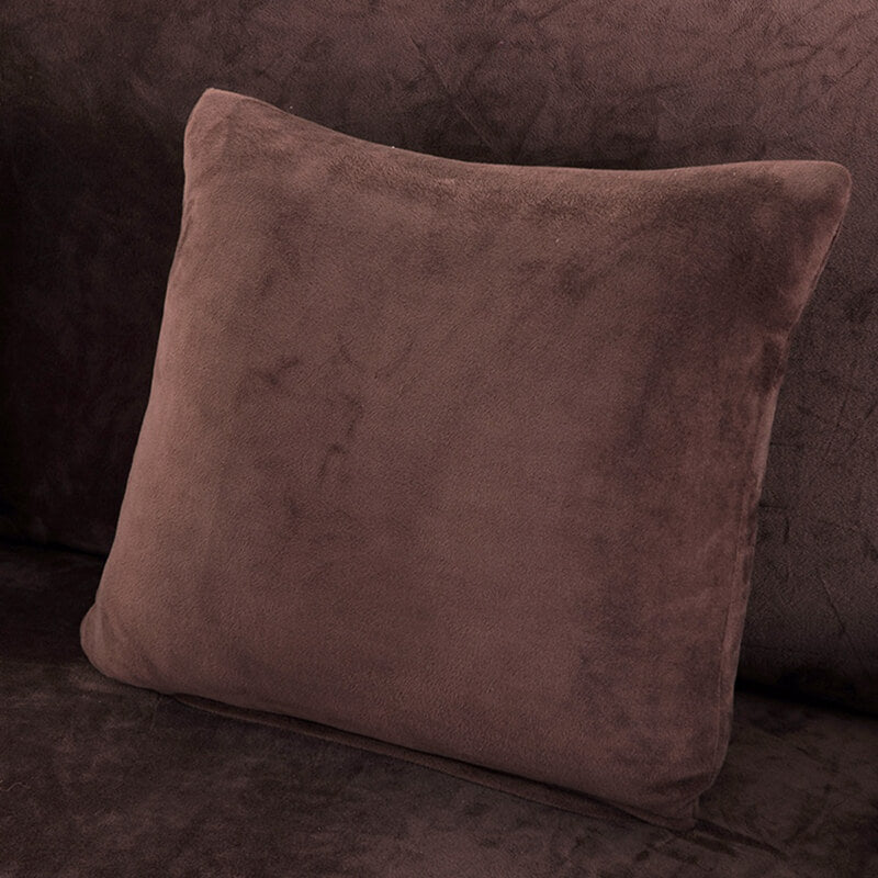 Housse de Coussin Velours Marron Chocolat