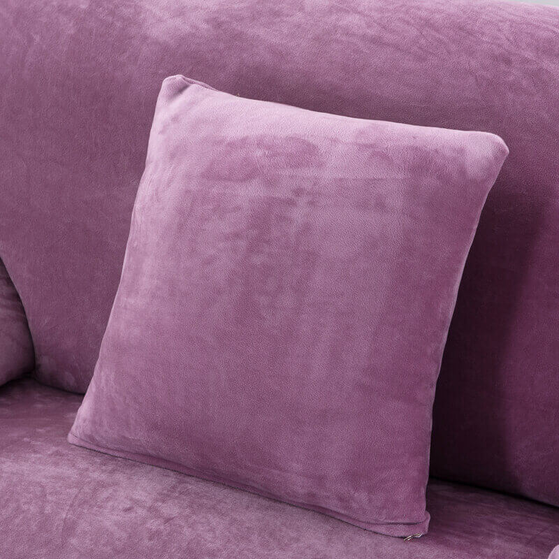 Housse de Canapé d'Angle Velours Mauve