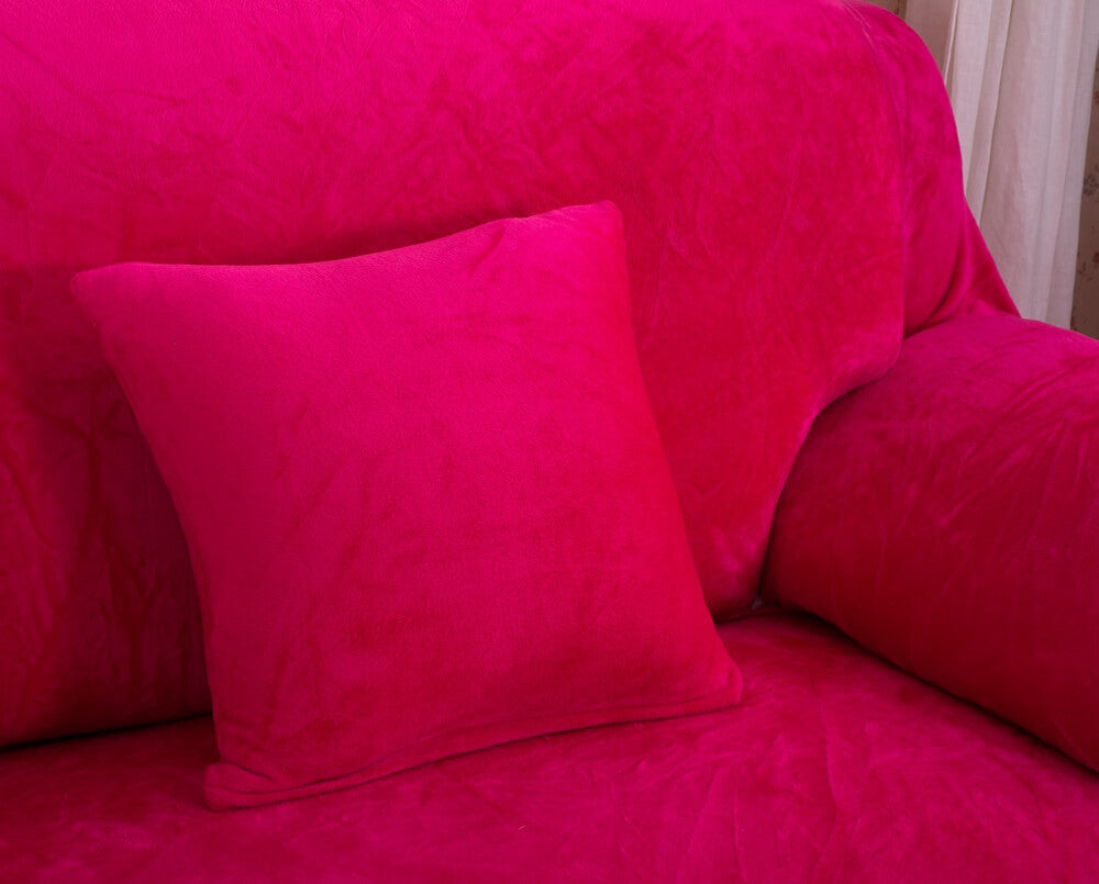 Housse de Coussin Velours Rouge