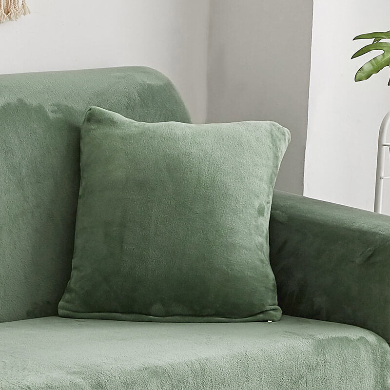 Housse de Coussin Velours Vert d'Eau