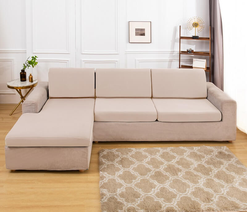 Housse Assise de Canapé d'Angle Beige