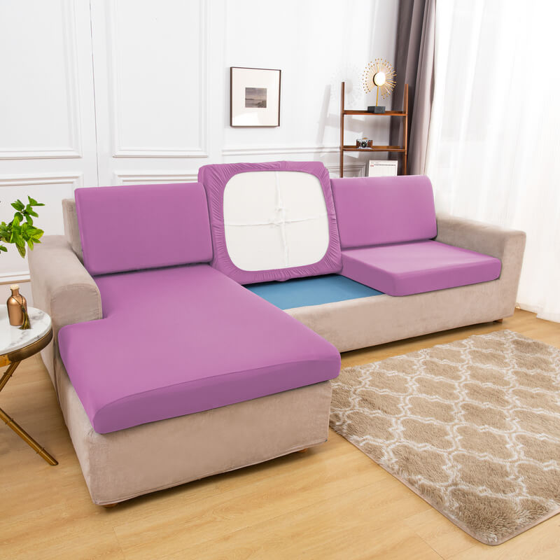 Housse Assise de Canapé d'Angle Mauve