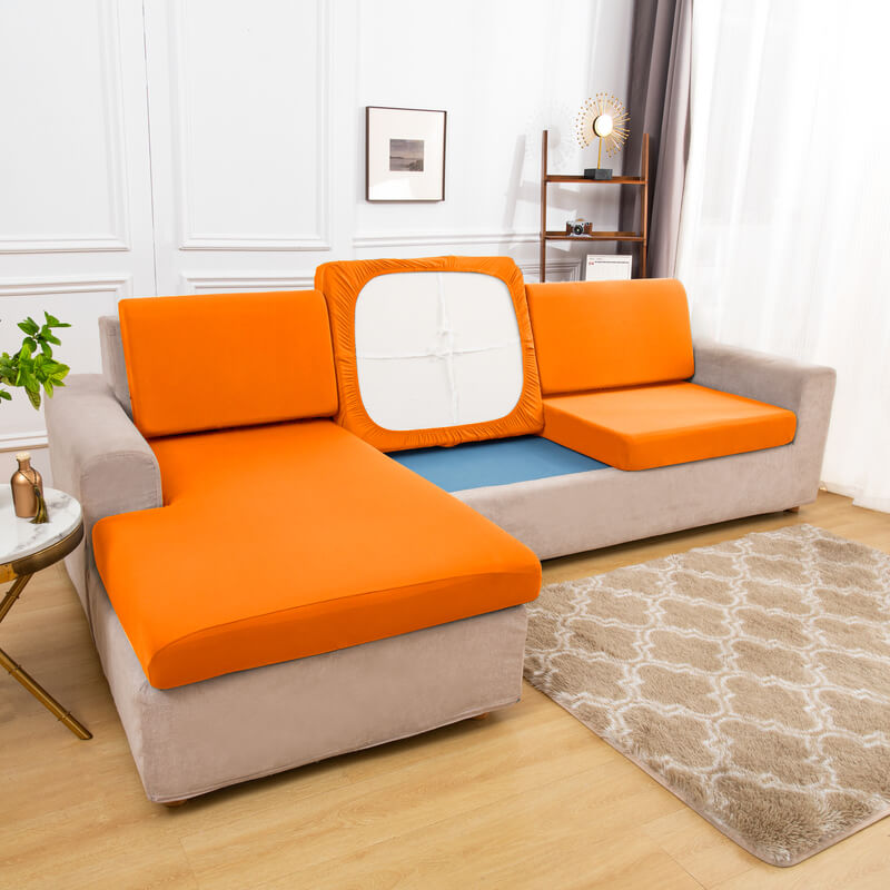 Housse Assise de Canapé d'Angle Orange