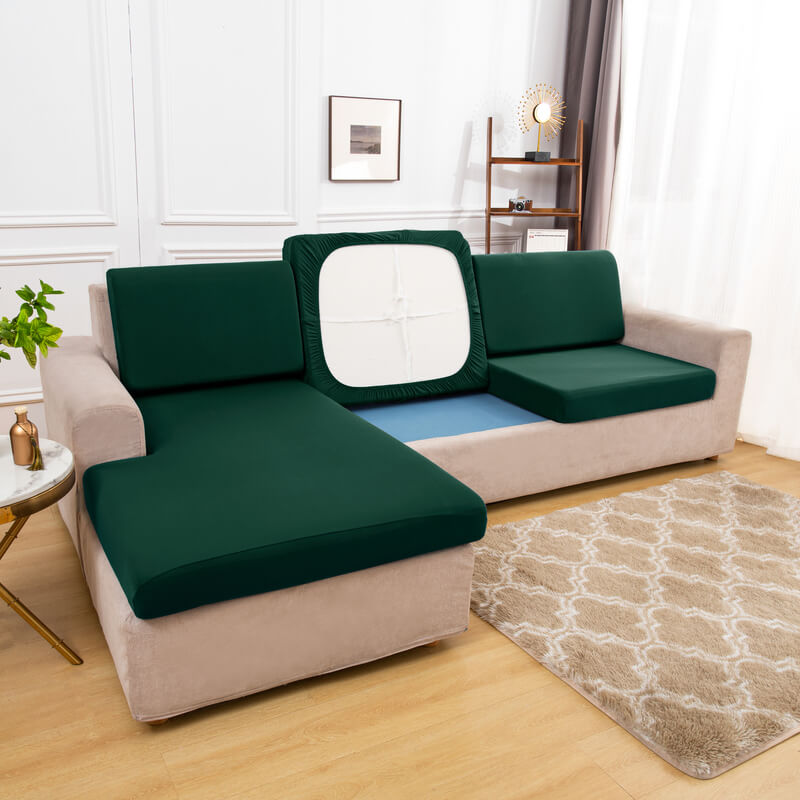 Housse Assise de Canapé d'Angle Vert Impérial