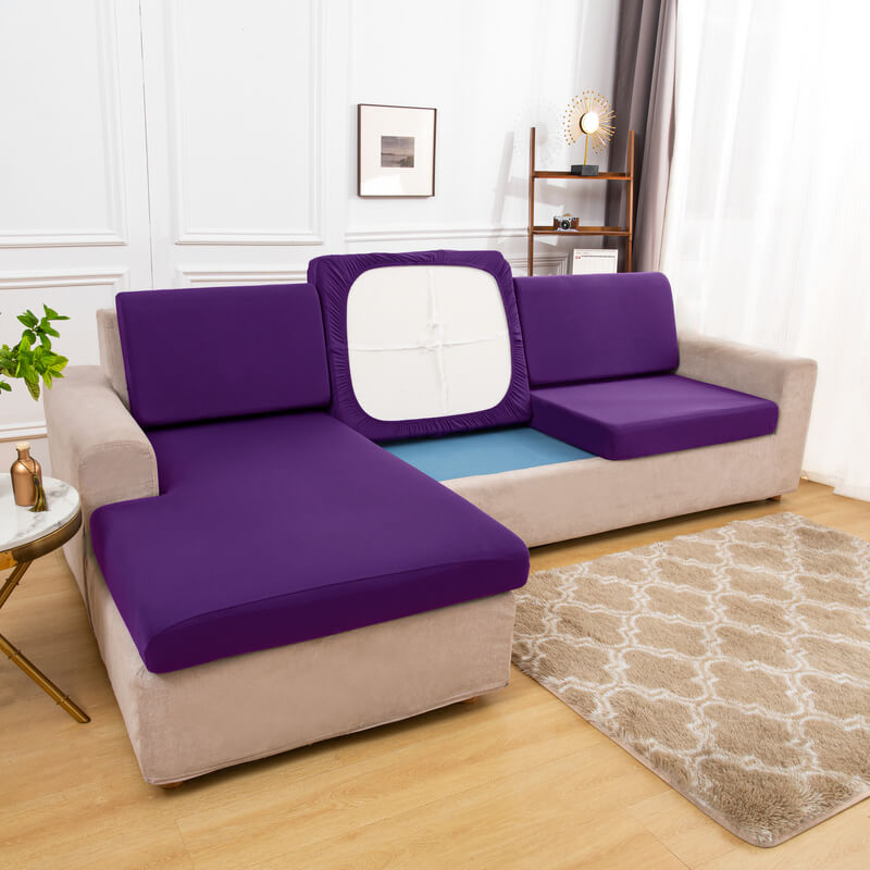 Housse Assise de Canapé d'Angle Violet