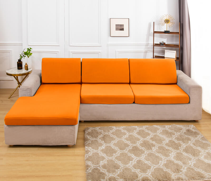 Housse Assise de Canapé d'Angle Orange