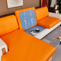 Thumbnail for Housse Assise de Canapé d'Angle Simili Cuir Orange