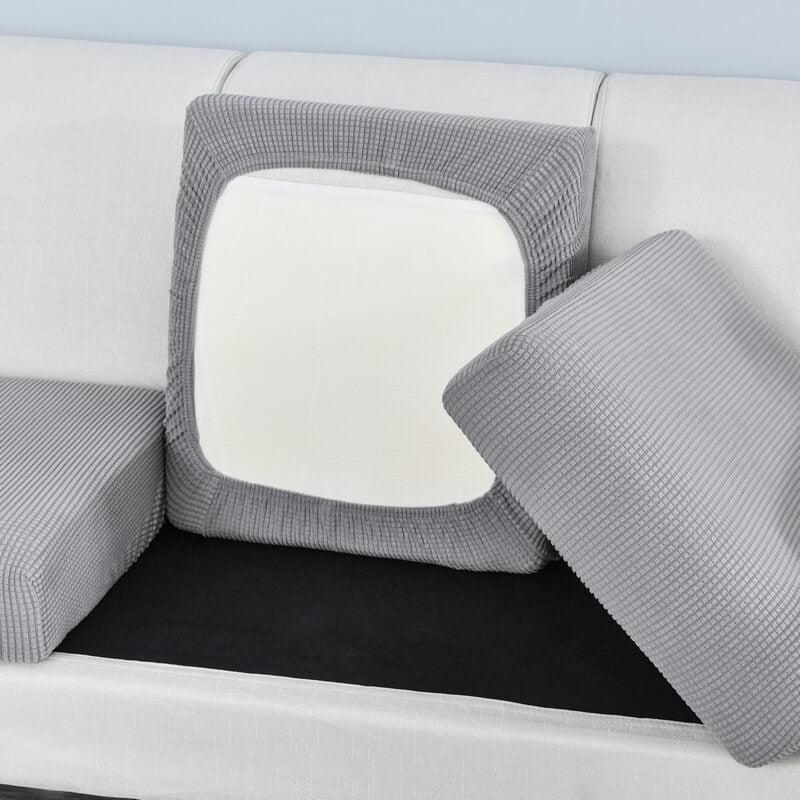 Housse Assise de Canapé Jacquard Gris Clair
