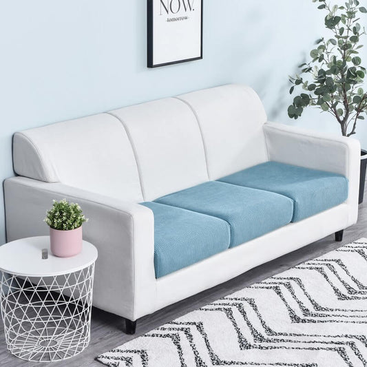 Housse Assise de Canapé Jacquard Bleu Clair