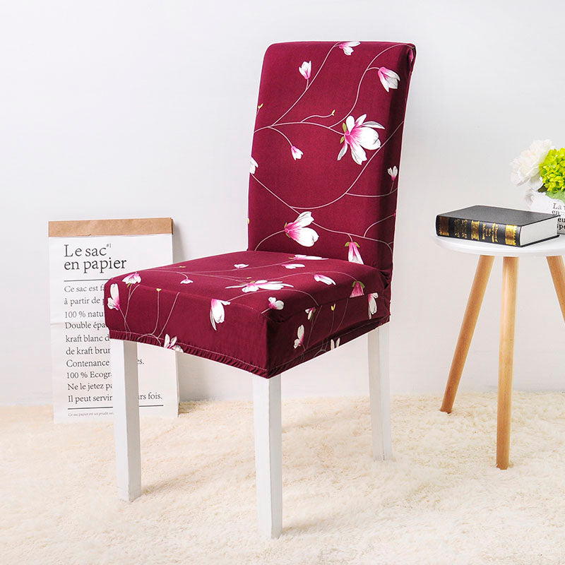 Housse de Chaise Fleurie (Fuchsia)