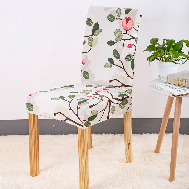 Housse de Chaise Fleurie (Verte-Rose)