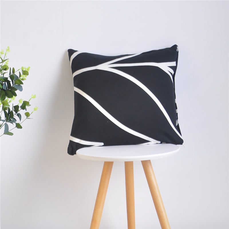 Housse de Coussin Noir et Blanc