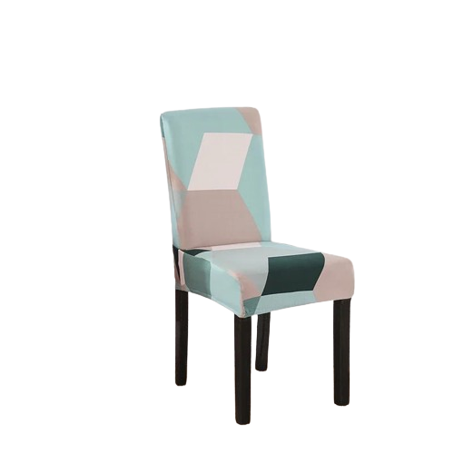 Housse de chaise extensible avec motif géométrique pastel