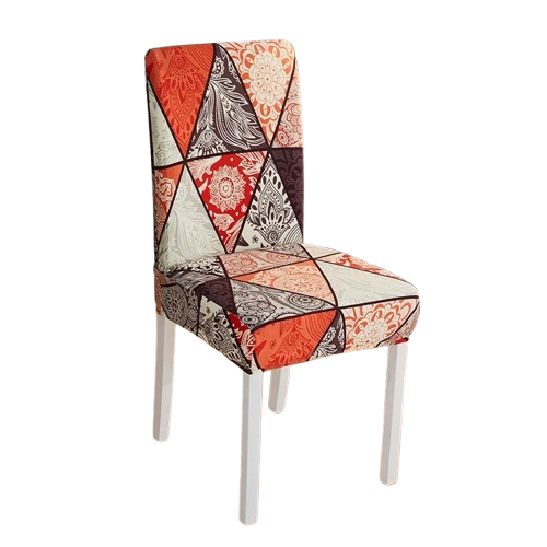 Housse de chaise extensible avec motif patchwork oriental rouge et prune