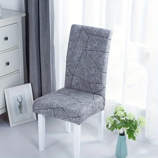 Housse de chaise grise effet béton craquelé
