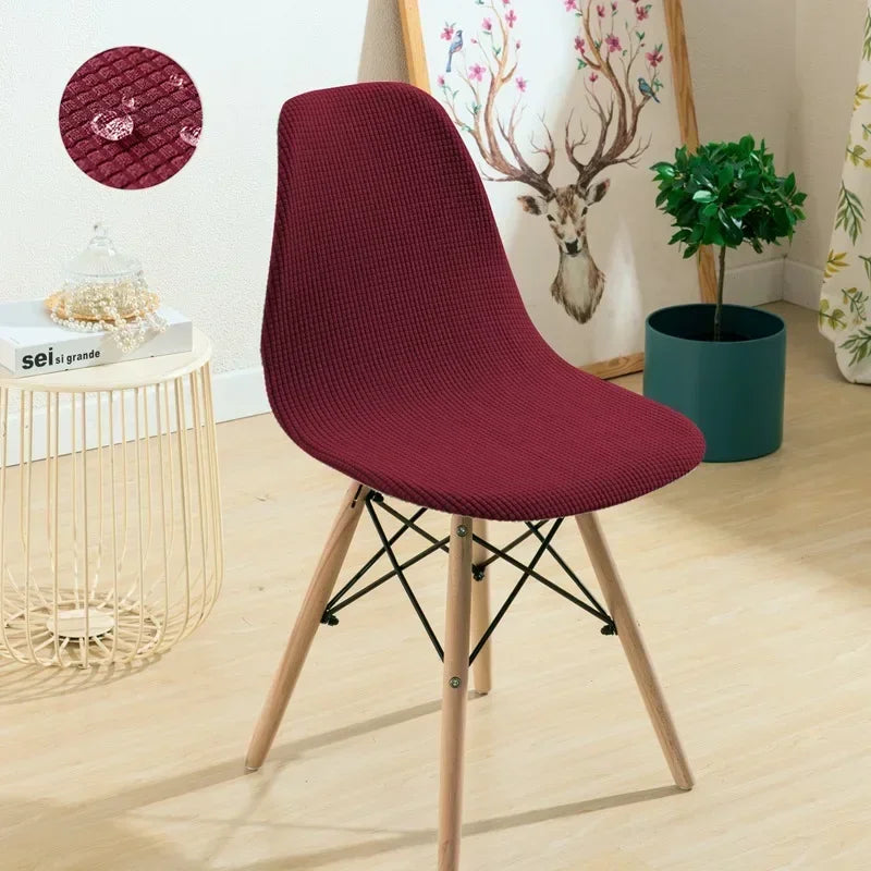 Housse de chaise scandinave bordeaux extensible anti-tache