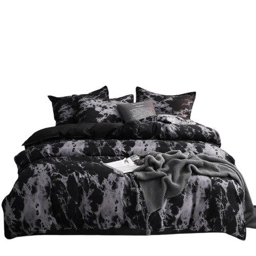 Housse de couette marbre noire 200x200