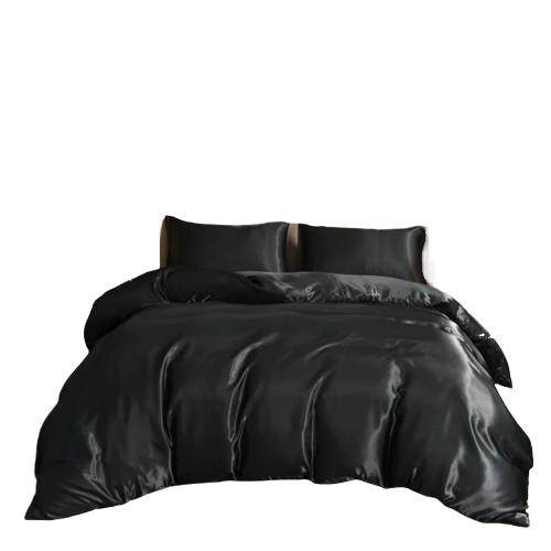 Housse de couette noir brillante