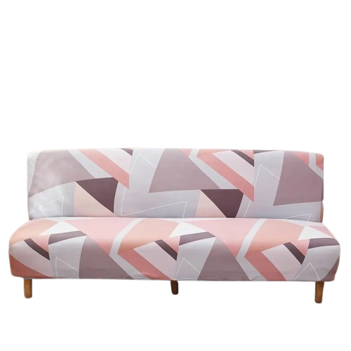 Housse Extensible pour Canapé-Lit Sans Accoudoirs – Motif Pastel Géométrique