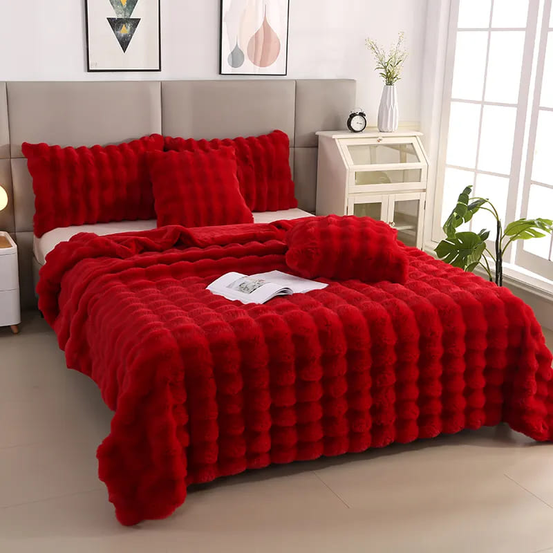 Plaid Chaud Epais Rouge