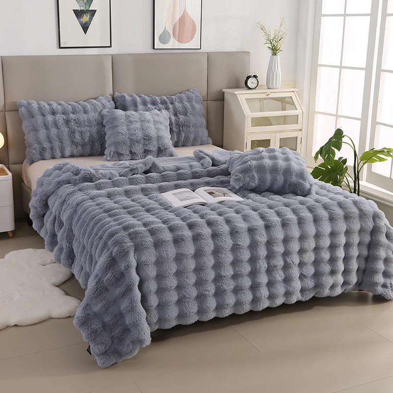 Plaid Chaud Epais Gris