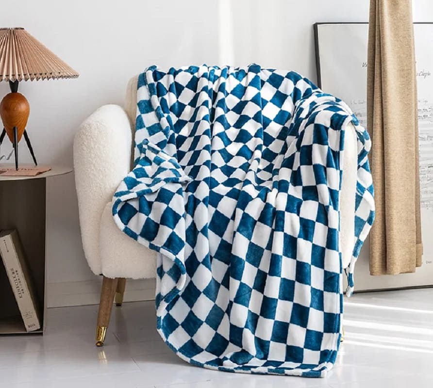 Plaid Cocooning Bleu