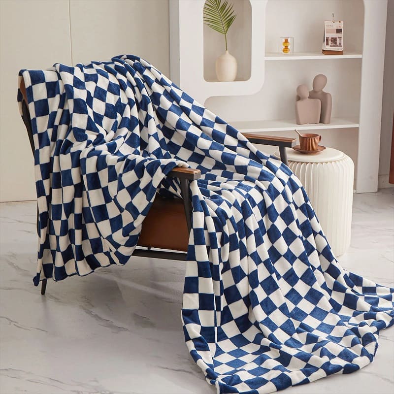 Plaid Cocooning Bleu