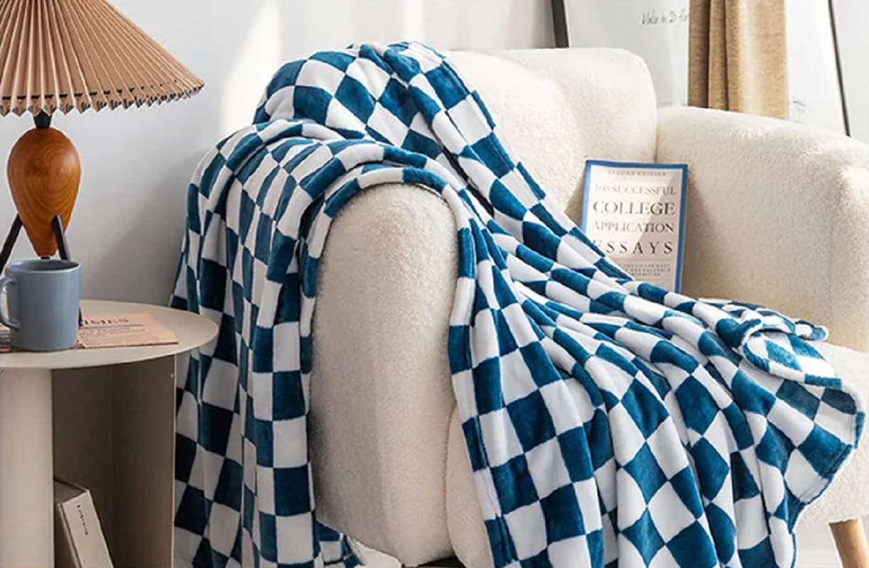 Plaid Cocooning Bleu