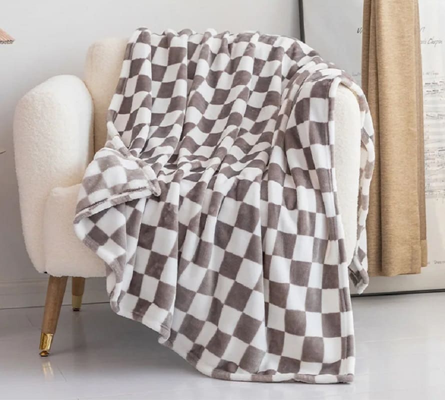 Plaid Cocooning Gris Clair