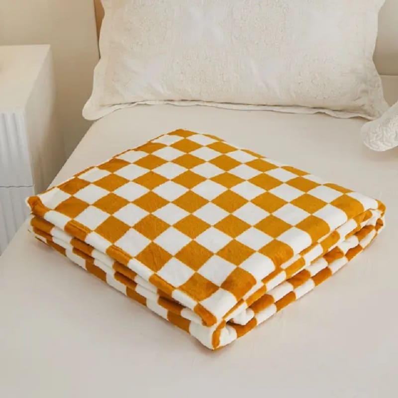 Plaid Cocooning Jaune Moutarde