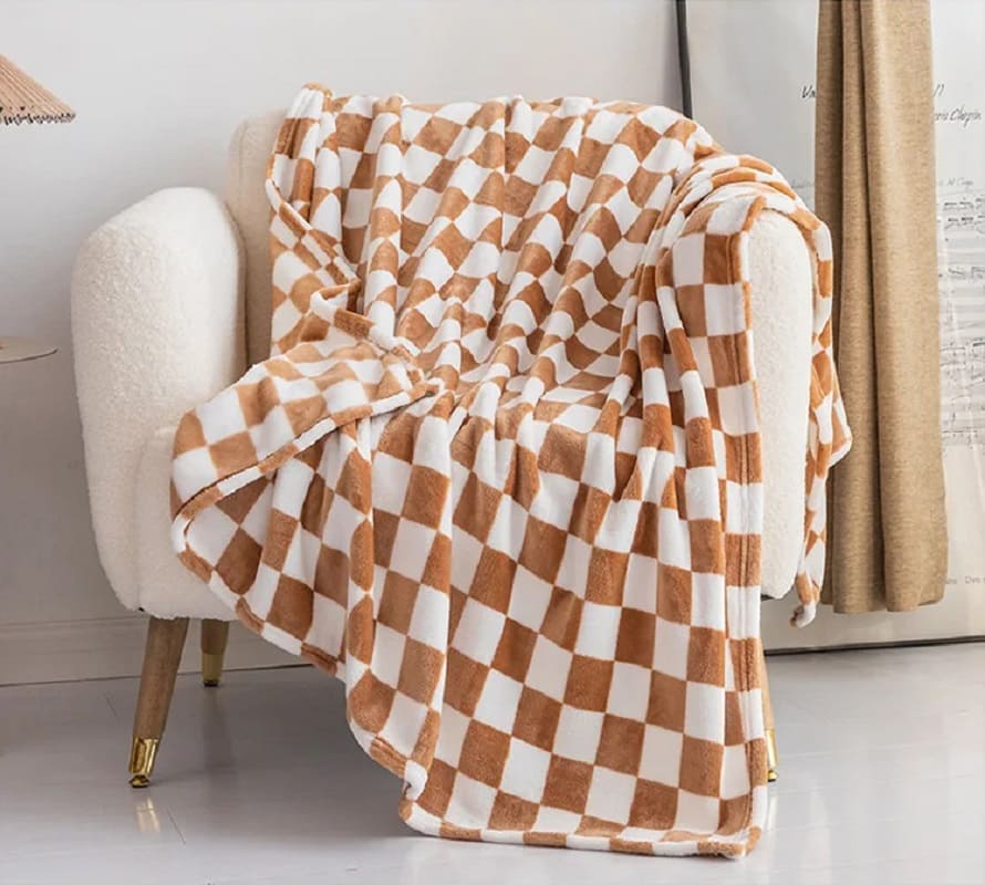 Plaid Cocooning Marron Clair