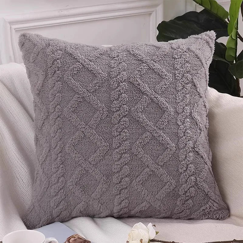 Housse de Coussin Carré Déco Luxe en Coton
