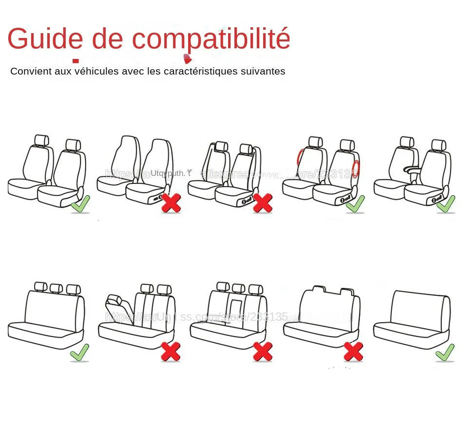 Housses de Siège Auto Universelles 5 Places