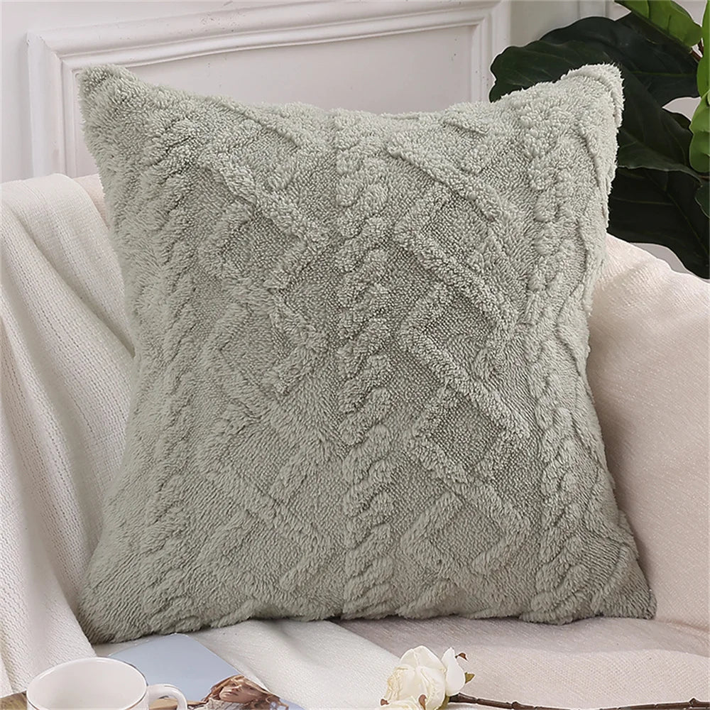 Housse de Coussin Carré Déco Luxe en Coton