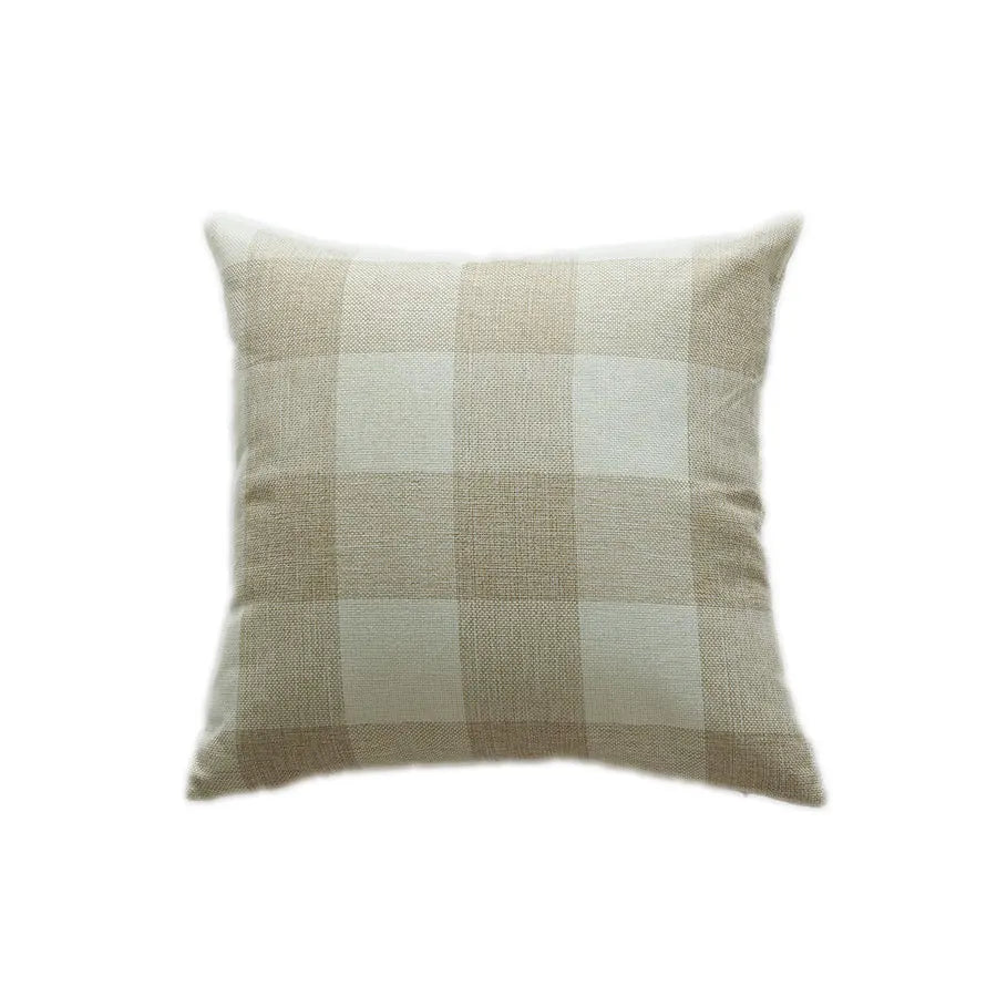 Housse de Coussin à Carreaux Beige – Style Scandinave Cosy 45x45cm