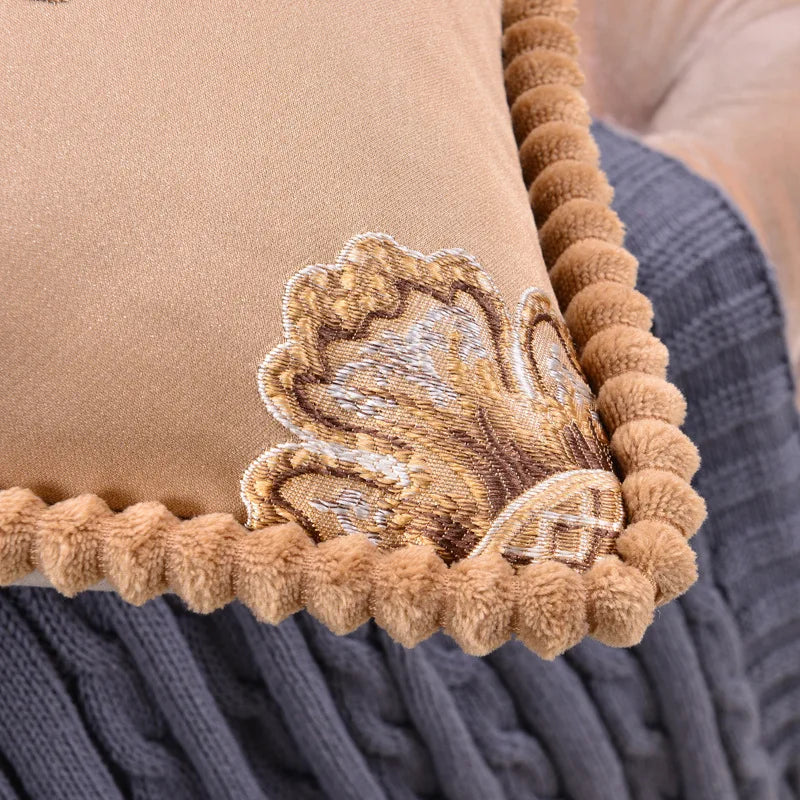 Housse de Coussin Jacquard Fleurie – Style Classique Chic | Déco Luxe pour Canapé & Fauteuil
