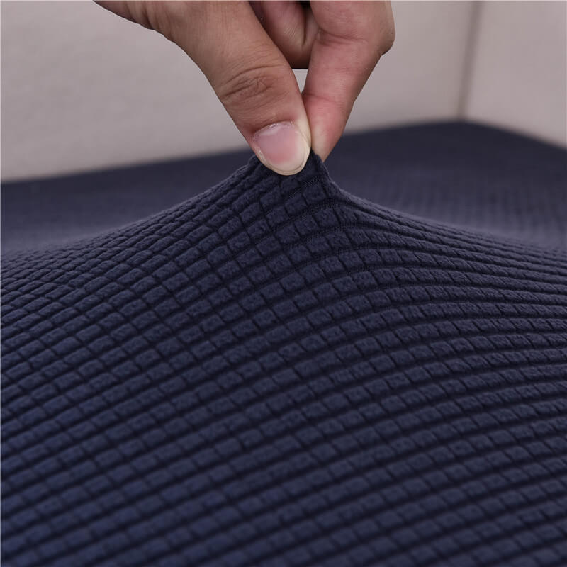 Housse Assise de Canapé d'Angle Jacquard Bleu Marine