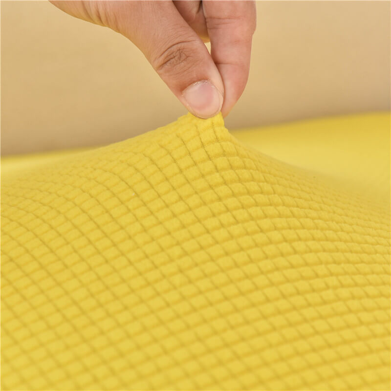 Housse Assise de Canapé d'Angle Jacquard Jaune