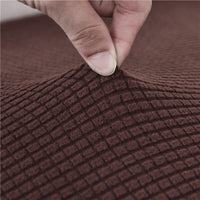 Thumbnail for Housse Assise de Canapé d'Angle Jacquard Marron Foncé