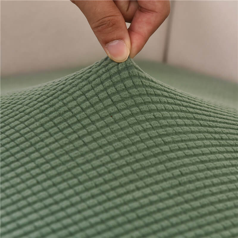 Housse Assise de Canapé d'Angle Jacquard Vert d'Eau