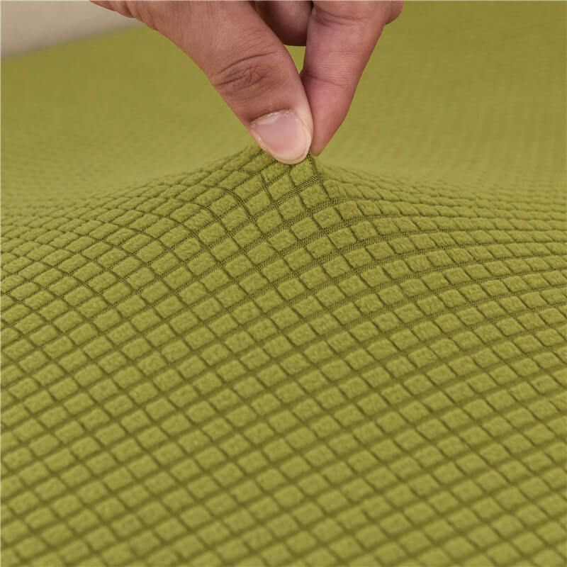 Housse Assise de Canapé d'Angle Jacquard Vert