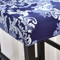 Thumbnail for Housse Chaise de Bar et Tabouret Vintage Bleu