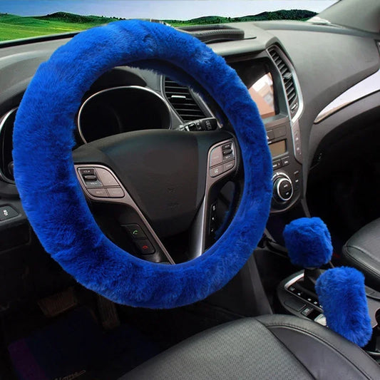 couvre volant peluche bleu