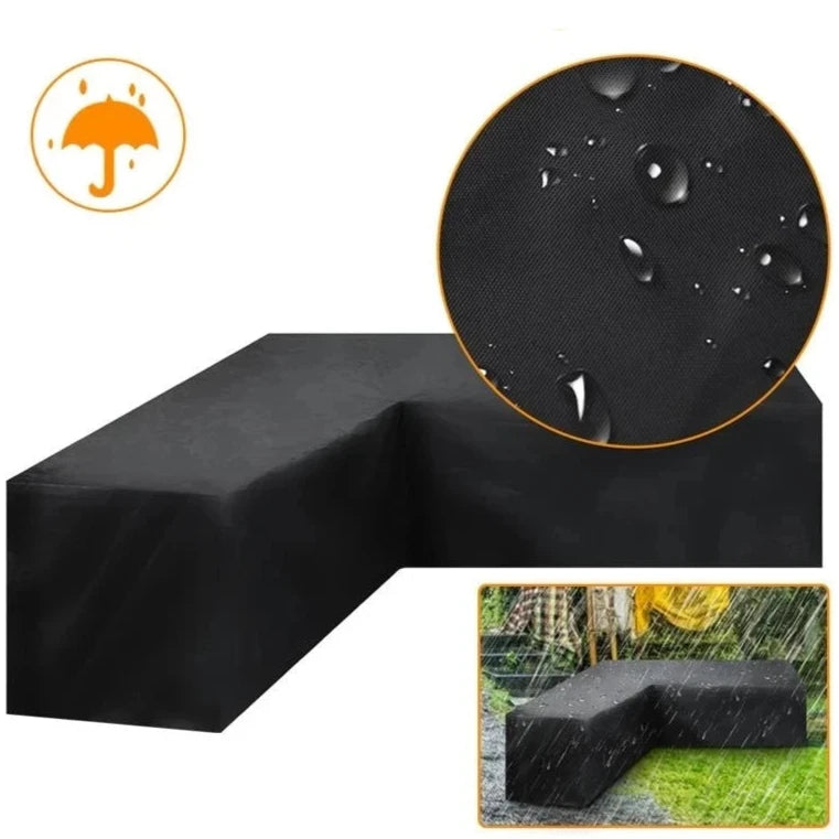 Housse de protection pour mobilier de jardin en V, taille 270x270x90 cm, conçue pour résister aux intempéries.