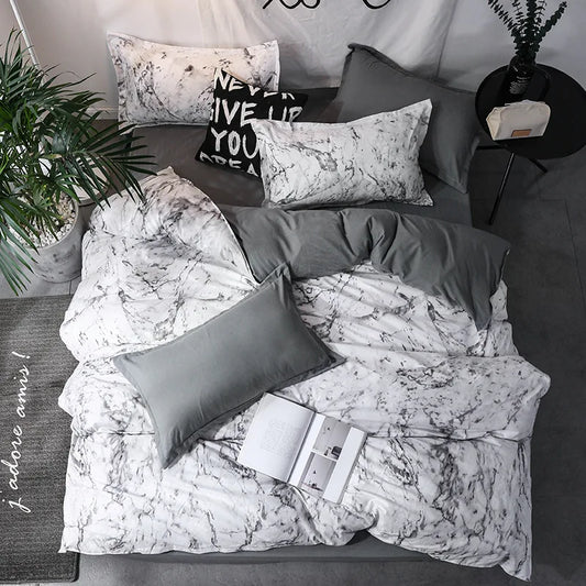housse de couette marbre blanc 220x240.