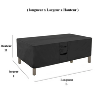 Thumbnail for housse imperméable noir mobilier de jardin plusieurs dimensions